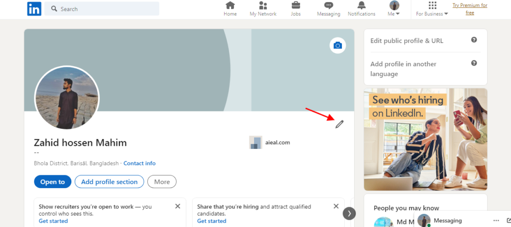 how to move sections in linkedin