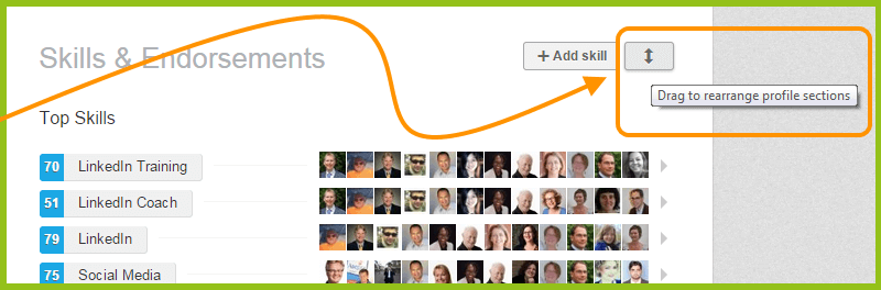 how to move sections in linkedin