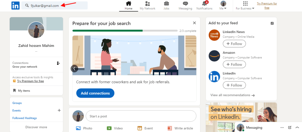 can you find someone on linkedin by email