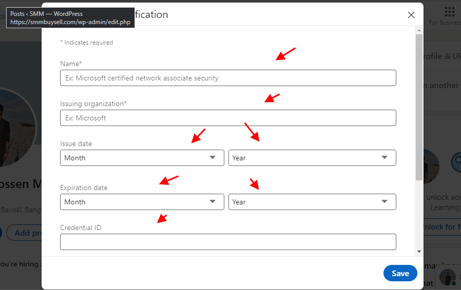 how to add aws certification to linkedin