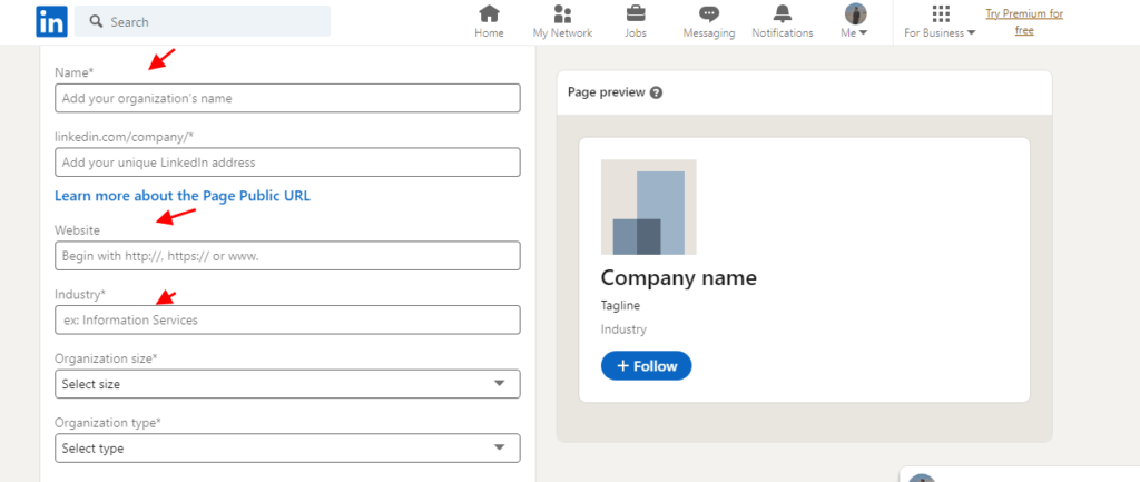 how to add organizations on linkedin