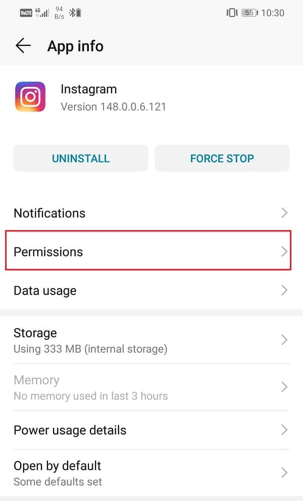 how to allow storage permission on instagram