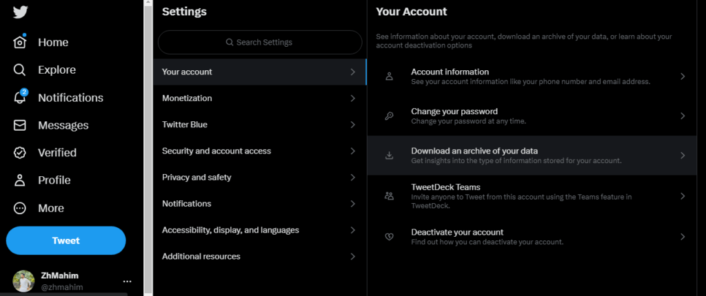 how to check profiles you visited on twitter