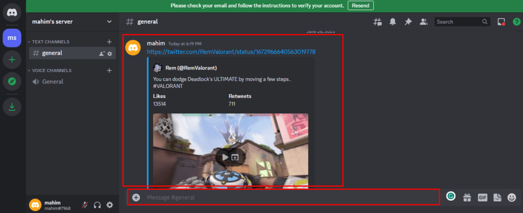 how to play twitter videos in discord