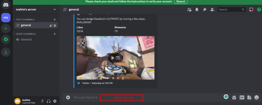 how to play twitter videos in discord