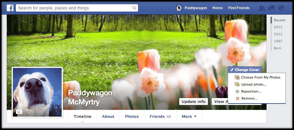 how to change cover photo on facebook without posting