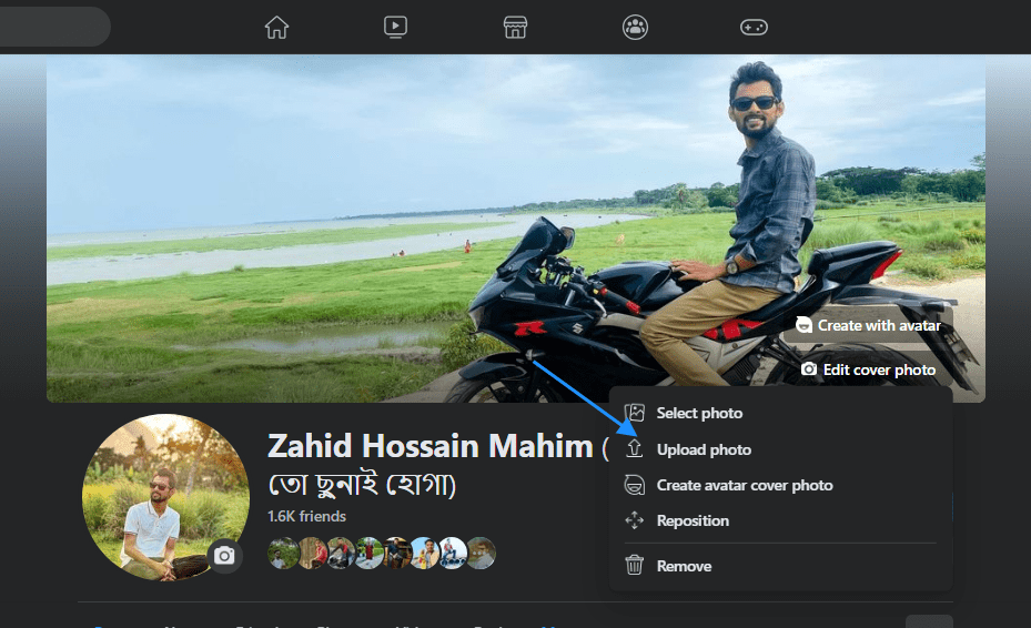 how to change cover photo on facebook without posting